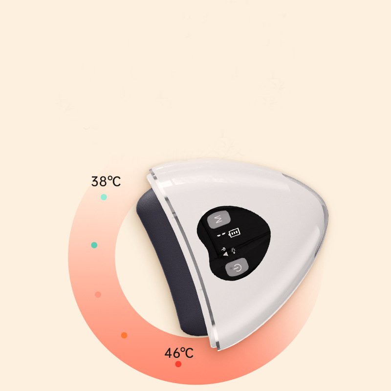 Heart-shaped stone EMS micro-current double-headed scraping device for face and whole body massage acupoints and eye bags
