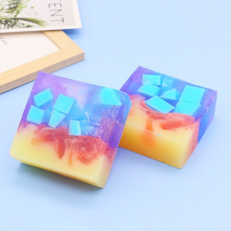 Handmade Soap Rose Lavender Transparent Essential Oil Soap Cleansing Fragrance Jelly Soap