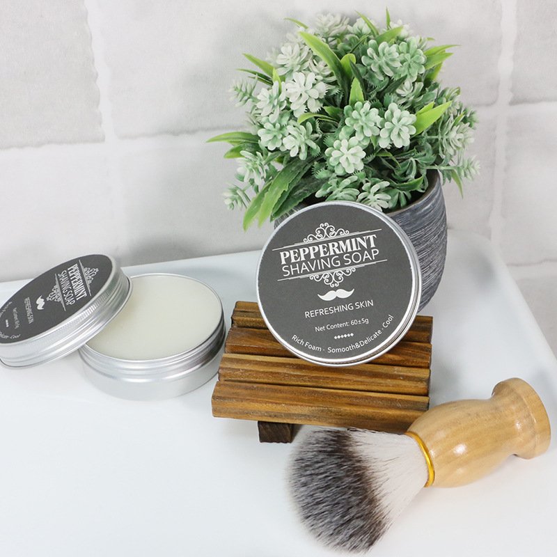 100g aluminum box shaving soap mint scented beard soap rich foam shaving soap sandalwood scented shaving soap