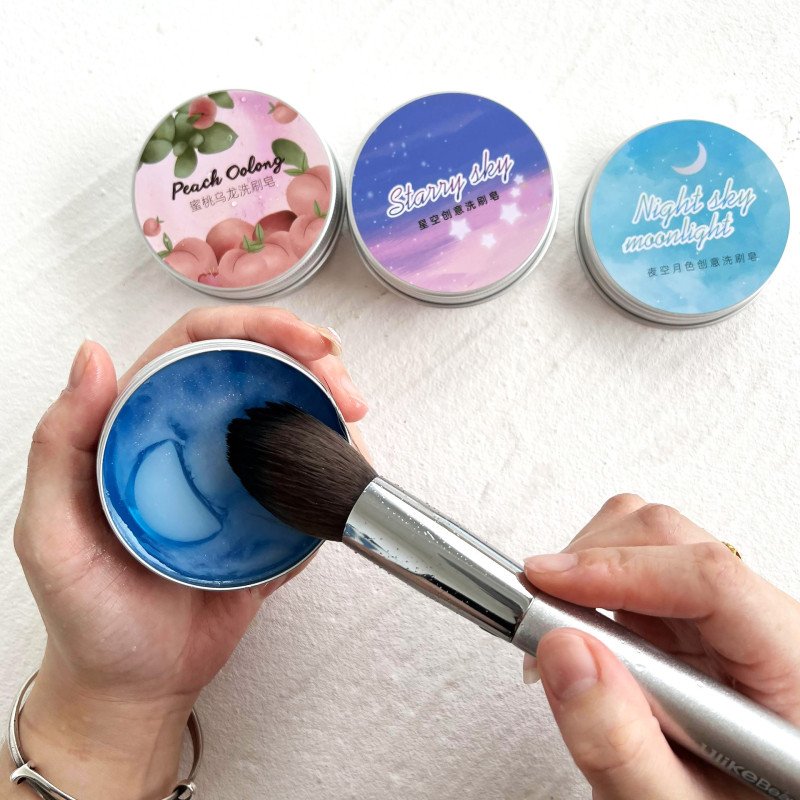 Beauty Egg Cleaning Soap Makeup Brush Washing Soap Peach Oolong Flavor Makeup Remover Soap Manufacturer Wholesale Cleaning Soap Handmade Soap