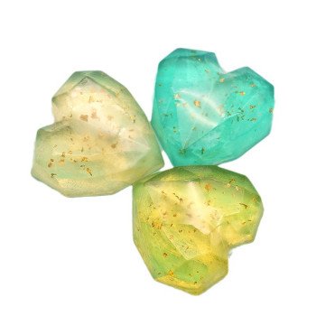 Souvenir heart-shaped essential oil soap transparent gold foil soap cleansing skin care cleansing soap rose peach aromatic soap