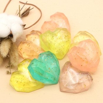 Souvenir heart-shaped essential oil soap transparent gold foil soap cleansing skin care cleansing soap rose peach aromatic soap