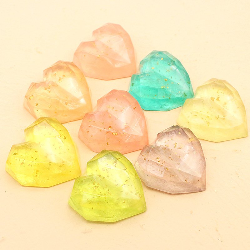 Souvenir heart-shaped essential oil soap transparent gold foil soap cleansing skin care cleansing soap rose peach aromatic soap