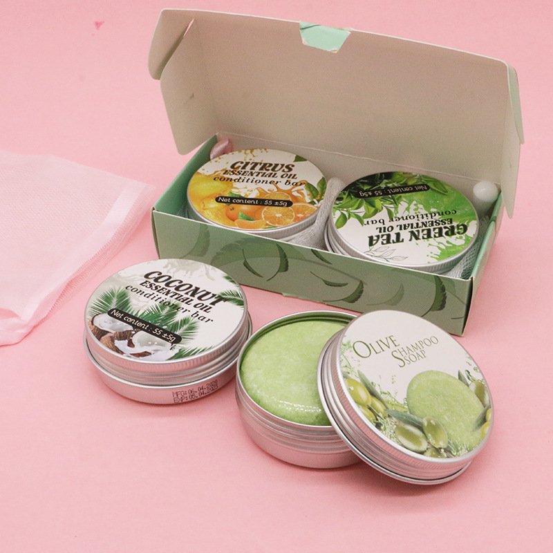 Polygonum multiflorum ginger essential oil multi-foam shampoo soap washing sheath box English box coconut hair care soap