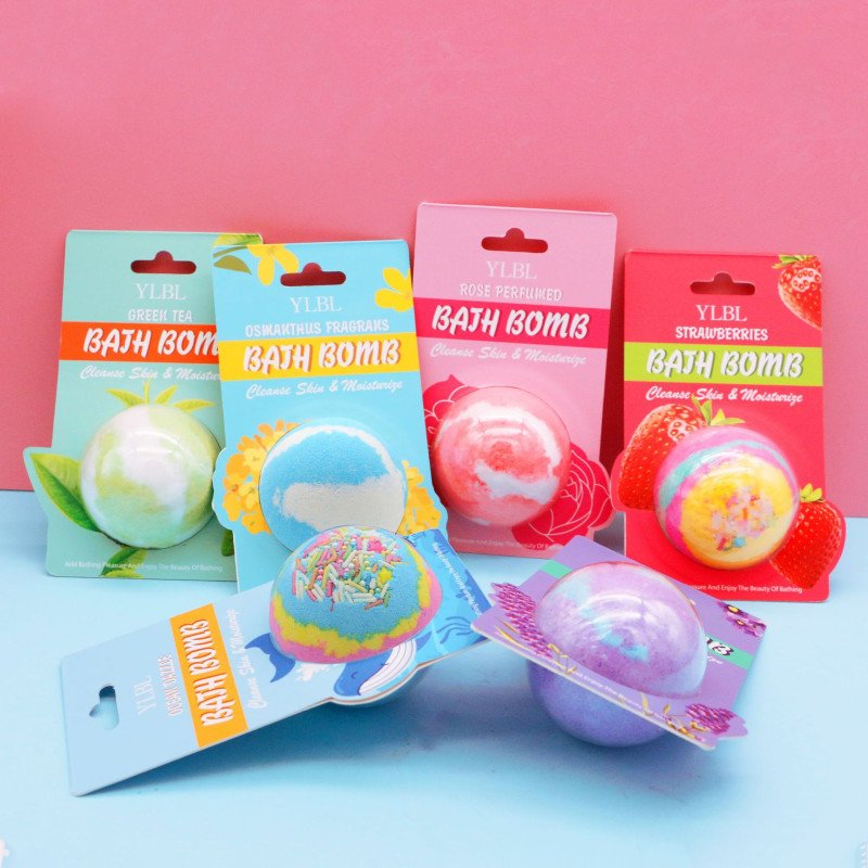 Bath bomb explosive bath salt ball floating multi-bubble bubble bomb blister back card bath ball