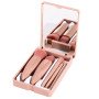 Mini portable Morandi boxed makeup brushes 5 pieces with makeup mirror girl heart travel box makeup brushes