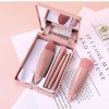 Mini portable Morandi boxed makeup brushes 5 pieces with makeup mirror girl heart travel box makeup brushes