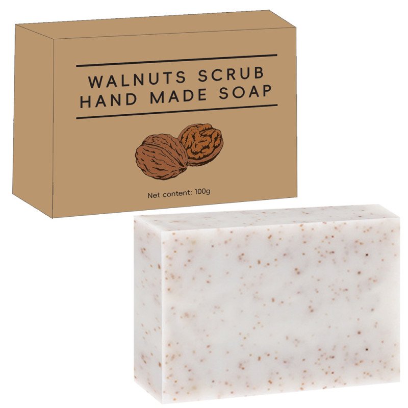 Walnut scrub granule soap coconut handmade soap cold process soap shower bath soap