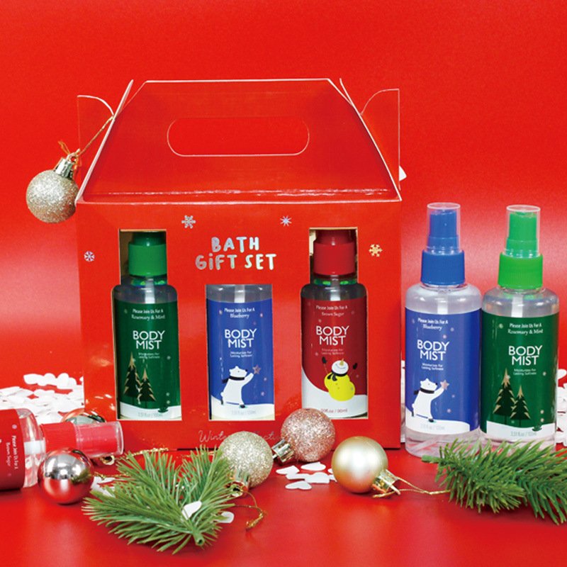 Christmas series of care kits, hand cream, face cream, body spray