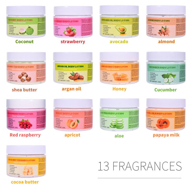 Fruit Fragrance Moisturizing Milk Avocado Shea Butter Body Lotion Four Seasons Moisturizing Deodorant OEM