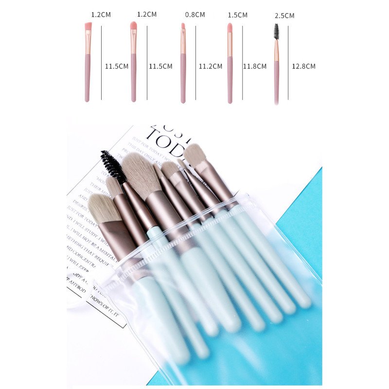 8 mini makeup brush set, eye shadow powder brush, portable makeup brush, soft bristled beauty tools, complete set of brushes