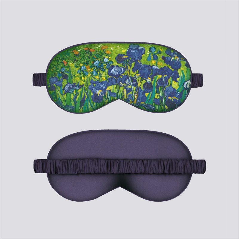 oil painting double-sided imitation silk shading eye mask sleeping elastic,a light eye protection choice