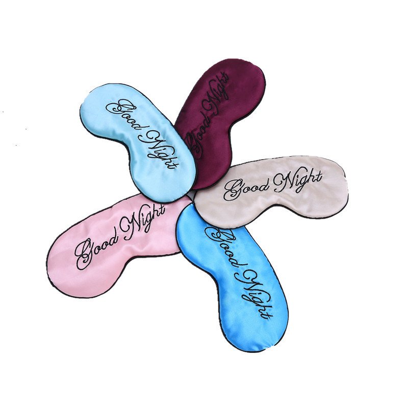 Silk embroidery goodnight eye mask, simulated silk embroidery adjustment buckle, light-shielding sleep eye mask