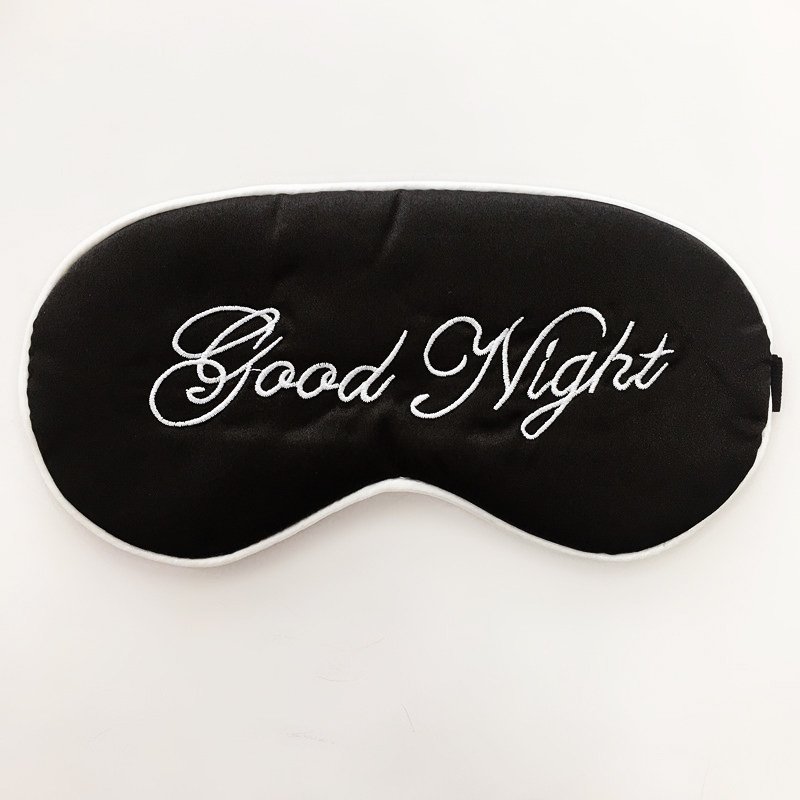 Silk embroidery goodnight eye mask, simulated silk embroidery adjustment buckle, light-shielding sleep eye mask