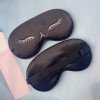 Simulated silk embroidery eye mask, light-shielding sleep eye mask, English pattern embroidery logo, light-shielding eyelash eye mask