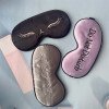 Simulated silk embroidery eye mask, light-shielding sleep eye mask, English pattern embroidery logo, light-shielding eyelash eye mask