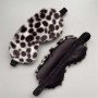 leopard print rabbit fur simulated silk eye mask home blackout sleep cute cartoon plush eye mask