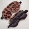 leopard print rabbit fur simulated silk eye mask home blackout sleep cute cartoon plush eye mask