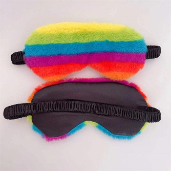 leopard print rabbit fur simulated silk eye mask home blackout sleep cute cartoon plush eye mask