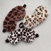 leopard print rabbit fur simulated silk eye mask home blackout sleep cute cartoon plush eye mask