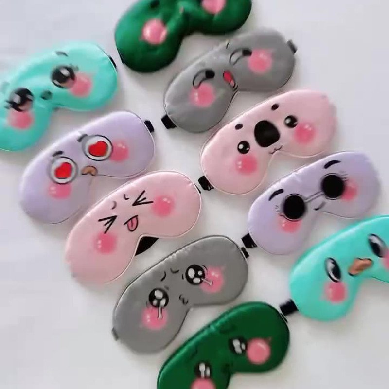 satin simulated silk playful personality cute funny breathable sleep blackout non-squeezing eye travel eye mask