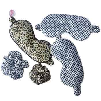leopard print simulated silk eye mask internet celebrity polka dot large intestine hair ring thin hairband headdress silk eye protection sleep blackout eye mask