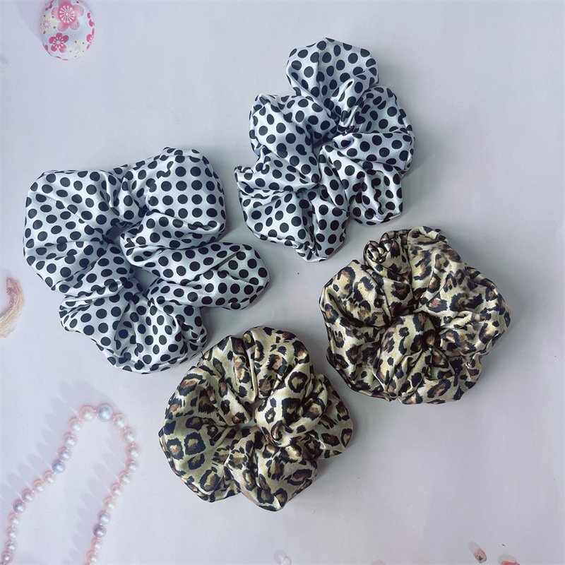 leopard print simulated silk eye mask internet celebrity polka dot large intestine hair ring thin hairband headdress silk eye protection sleep blackout eye mask