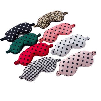 double-sided simulated silk eye mask color mulberry silk blackout sleep leopard print satin eye mask set
