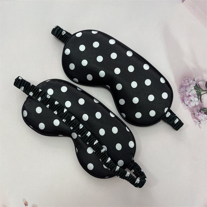 double-sided simulated silk eye mask color mulberry silk blackout sleep leopard print satin eye mask set