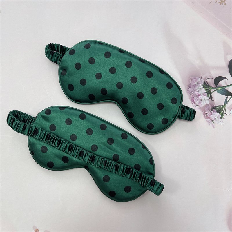 double-sided simulated silk eye mask color mulberry silk blackout sleep leopard print satin eye mask set
