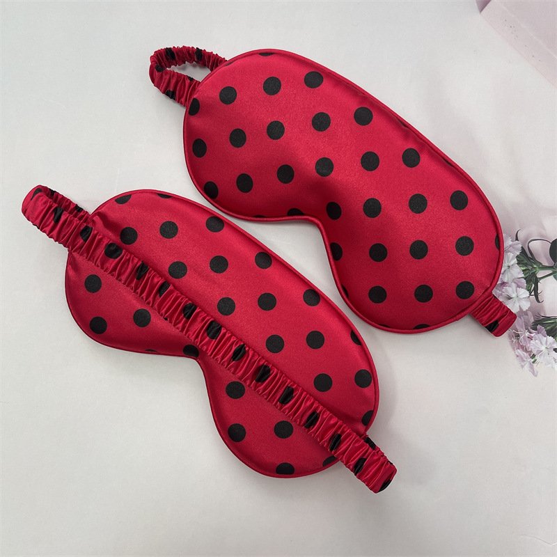 double-sided simulated silk eye mask color mulberry silk blackout sleep leopard print satin eye mask set