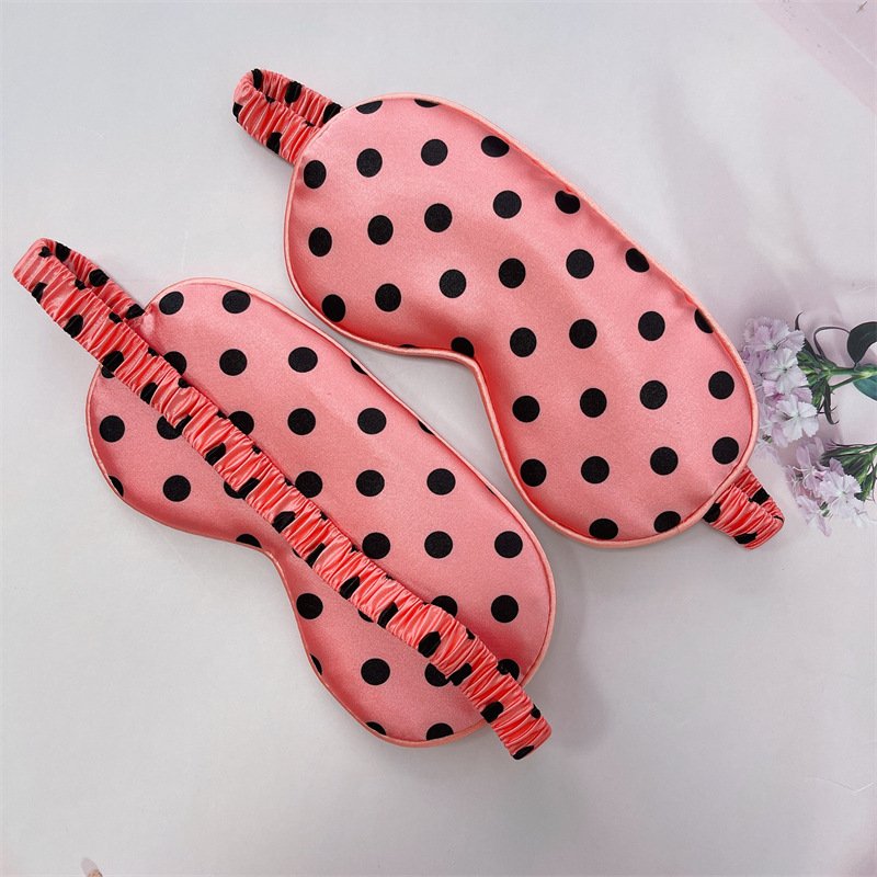 double-sided simulated silk eye mask color mulberry silk blackout sleep leopard print satin eye mask set