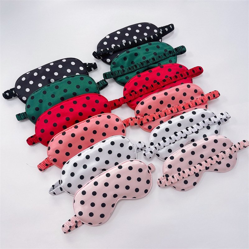 double-sided simulated silk eye mask color mulberry silk blackout sleep leopard print satin eye mask set