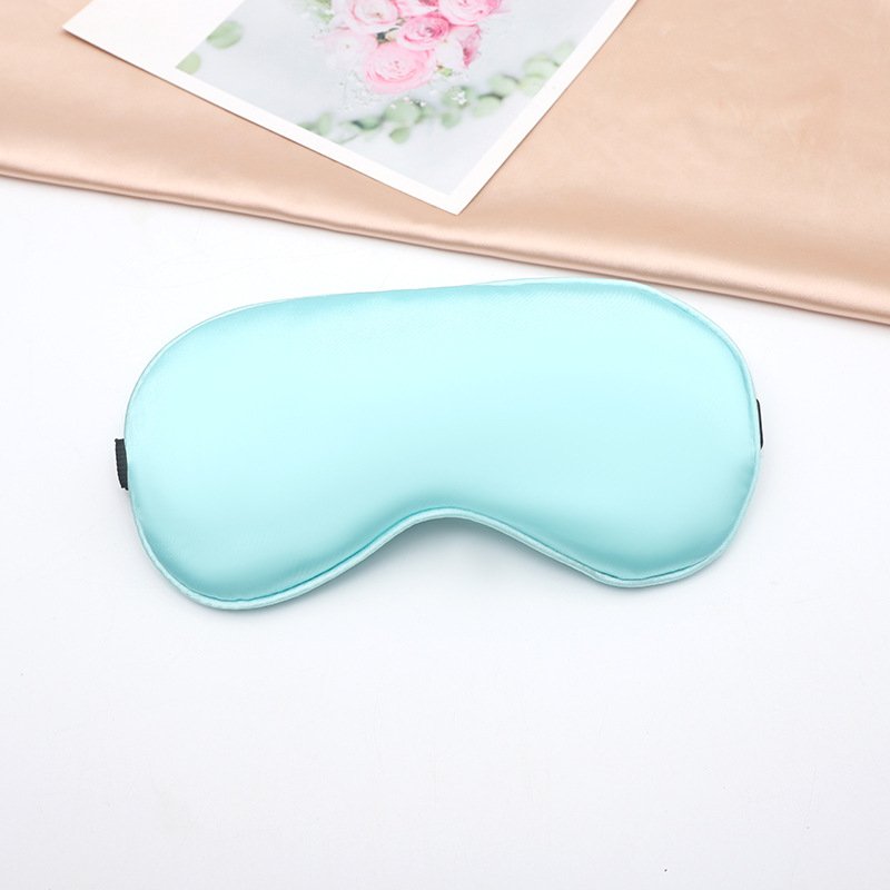 Adjustable buckle simulated silk eye mask solid color shade sleep eye mask wholesale travel lunch break silk eye mask adjustable