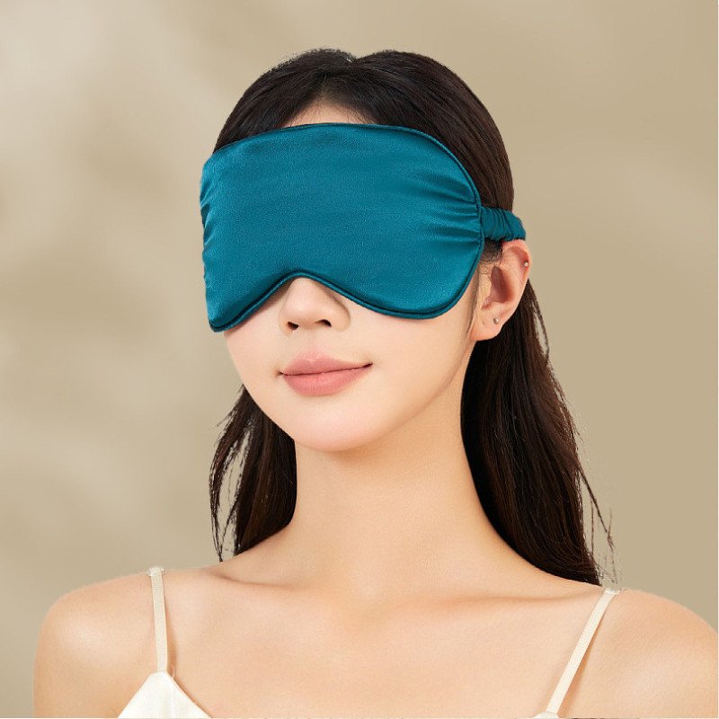 Eye mask simulated silk double-sided mulberry silk shade sleep eye mask with printed logo outdoor travel essential