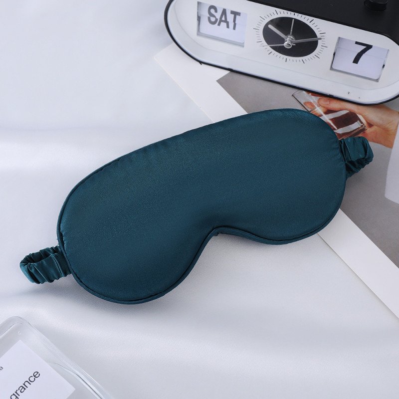 Eye mask simulated silk double-sided mulberry silk shade sleep eye mask with printed logo outdoor travel essential