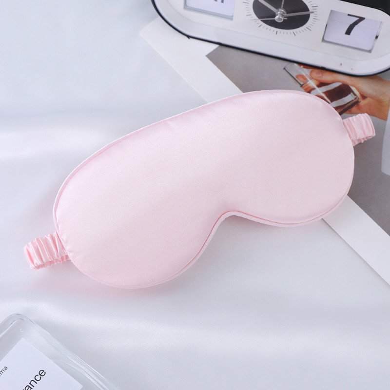 Eye mask simulated silk double-sided mulberry silk shade sleep eye mask with printed logo outdoor travel essential