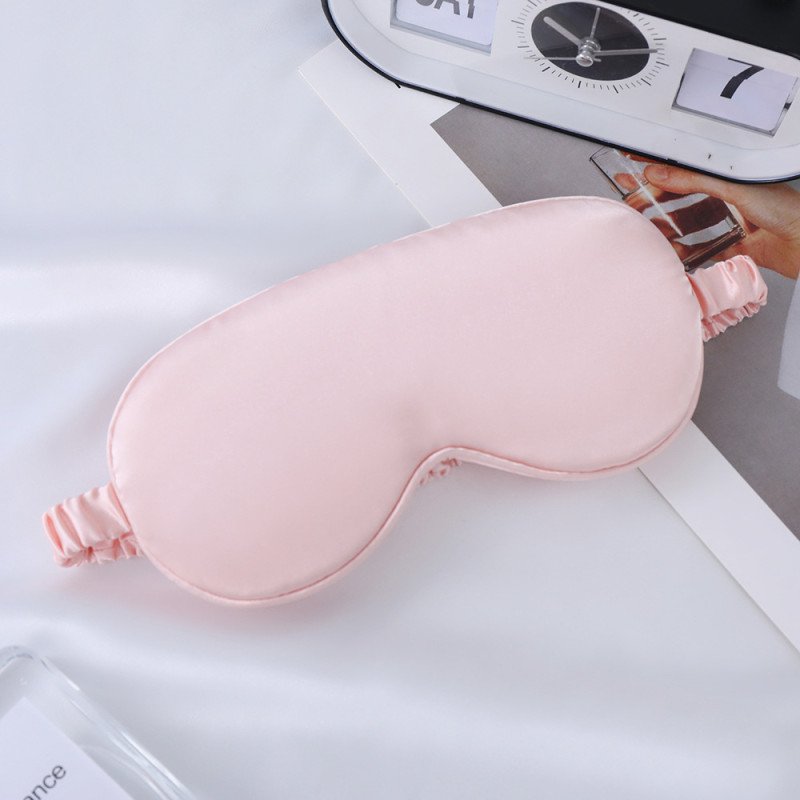 Eye mask simulated silk double-sided mulberry silk shade sleep eye mask with printed logo outdoor travel essential