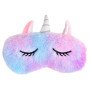Plush colorful unicorn eye mask, cute cartoon plush eye mask, blackout sleep eye mask