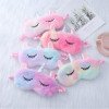 Plush colorful unicorn eye mask, cute cartoon plush eye mask, blackout sleep eye mask