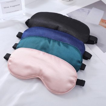 Spot double-sided simulated silk eye mask mulberry silk blackout sleep ice eye mask ice bag eye protection adjustable elastic band
