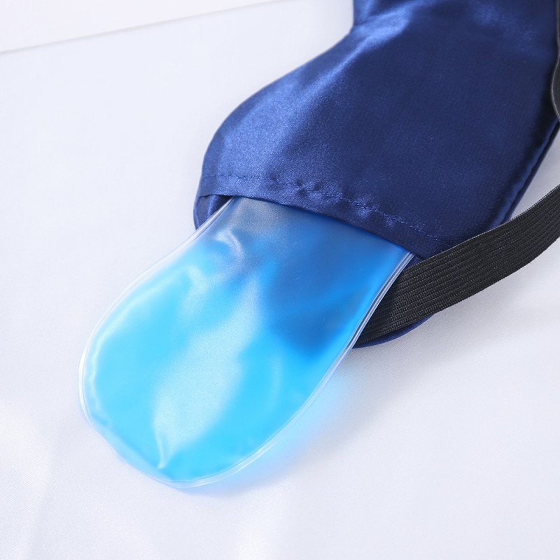 Spot double-sided simulated silk eye mask mulberry silk blackout sleep ice eye mask ice bag eye protection adjustable elastic band