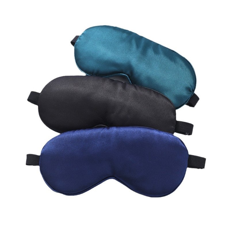 Spot double-sided simulated silk eye mask mulberry silk blackout sleep ice eye mask ice bag eye protection adjustable elastic band