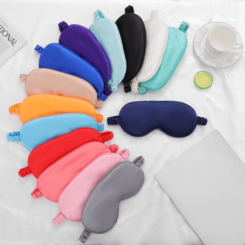 Pure color simulated silk eye mask blackout sleep outdoor home eye mask sleep eye mask multi-color