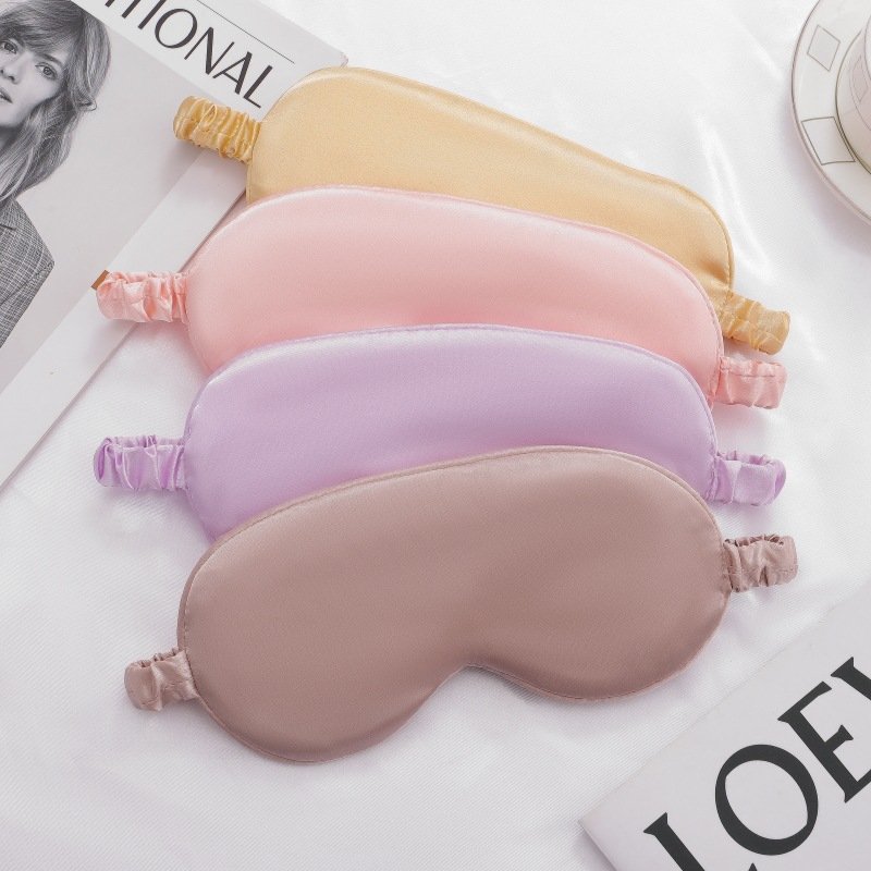 Pure color simulated silk eye mask blackout sleep outdoor home eye mask sleep eye mask multi-color