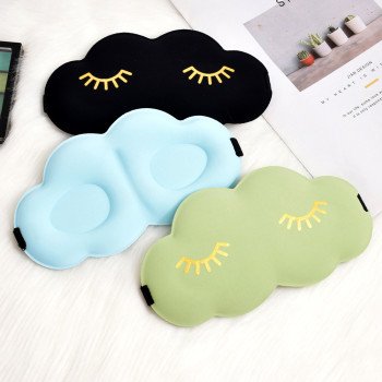 3D three-dimensional cloud sleep eye mask double-sided ice silk blackout breathable eyelash eye mask printed LOGO multi-color