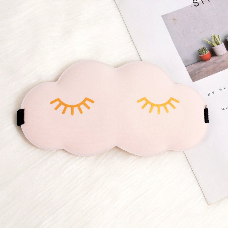 3D three-dimensional cloud sleep eye mask double-sided ice silk blackout breathable eyelash eye mask printed LOGO multi-color