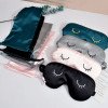 Simulated silk embroidery eyelash eye mask set blackout sleep eye mask drawstring bag outdoor portable travel essential