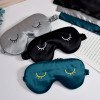 Simulated silk embroidery eyelash eye mask set blackout sleep eye mask drawstring bag outdoor portable travel essential