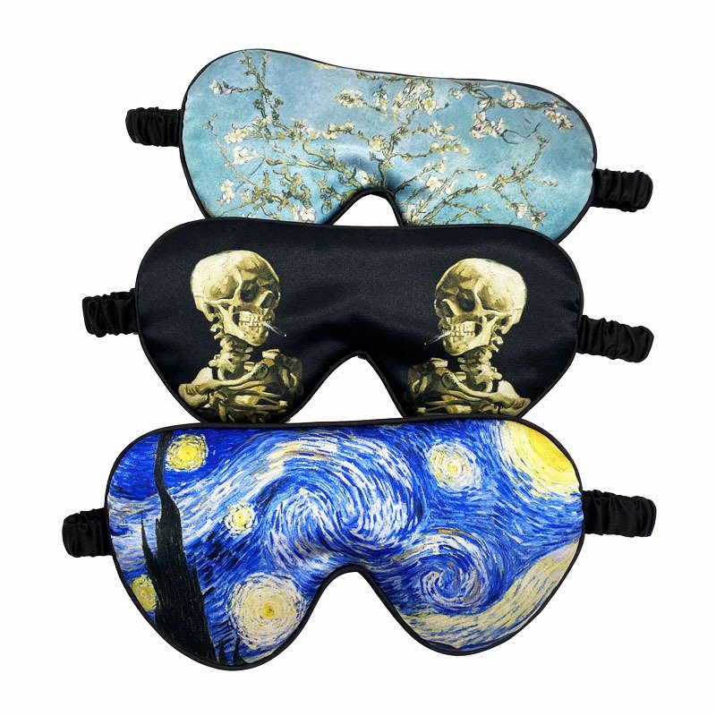 New Van Gogh printed eye mask, sunflower shade sleeping eye mask, retro portable high-value eye mask